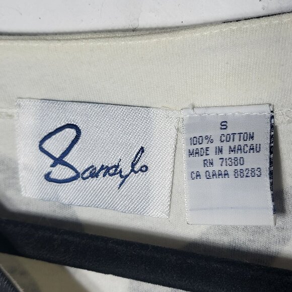 Sandylo Womens Zebra Embellished Shirt Size Small Art to Wear Funky Artsy Sequin - Picture 4 of 9